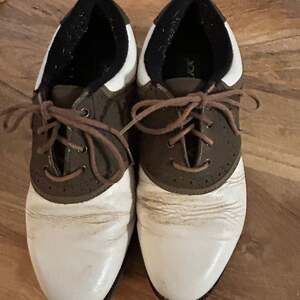 Vintage Niblick men’s White & Brown Leather Golf Shoes with Laces